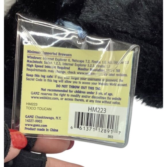 Webkinz Toco Toucan Plush Ganz Sealed Code Tag 8" Stuffed Animal Toy NEW - Picture 3 of 9